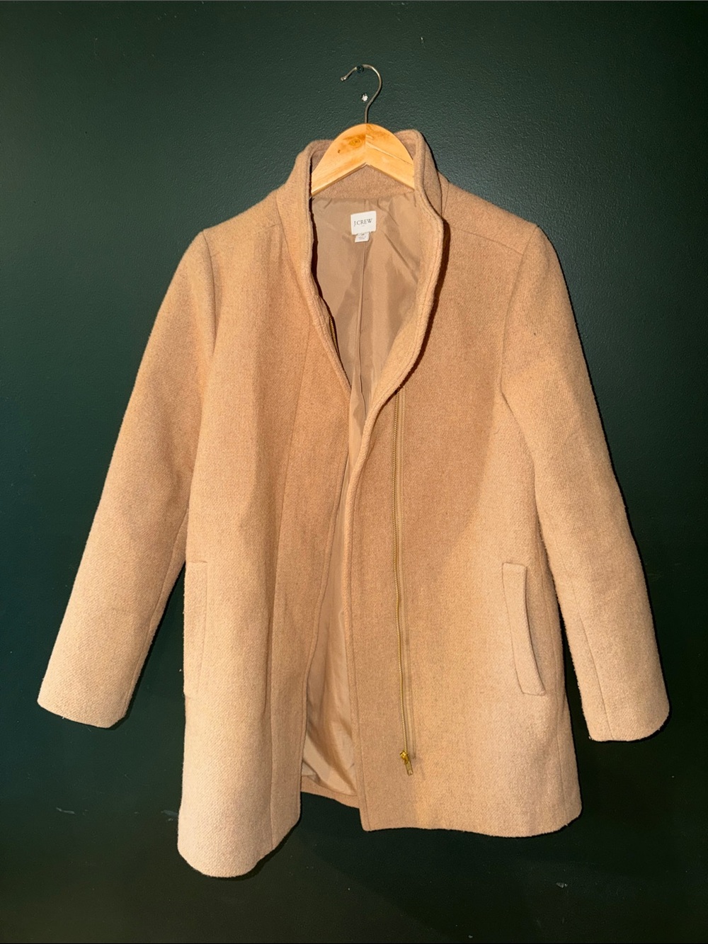 J. Crew Women's Tan Wool-Blend Pea Coat